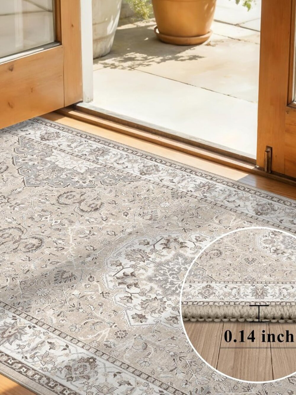 Hallway Washable Runner Rug - 2x10 Kitchen Rugs Entryway Rug Runner Vintage Soft - Picture 2 of 9